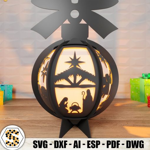 Black Bow 3D Paper Cut Lantern