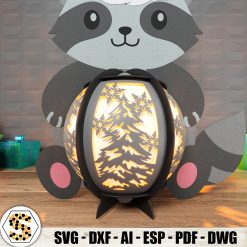 Christmas Raccoon Paper Lantern