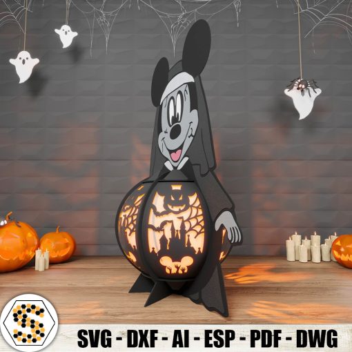 Mickey Mouse Nun 3D Paper Cut Halloween Paper Lantern