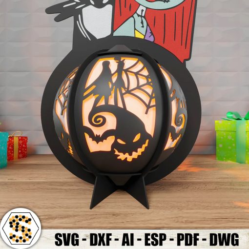 Jack Skellington and Sally 3D Paper Lantern