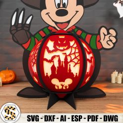 Mickey Mouse Freddy Krueger 3D Paper Cut Lantern