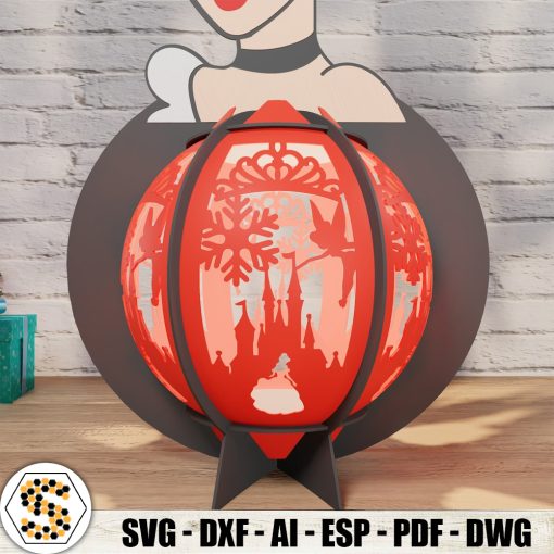 Princess Cinderella 3D Paper Cut Lantern