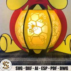 3D Paper Cut Winnie the Pooh Lantern