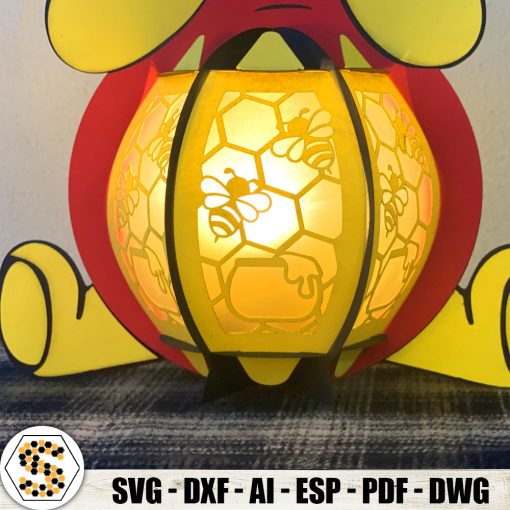 3D Paper Cut Winnie the Pooh Lantern