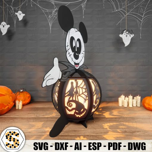 Mickey Mouse Jack Skellington 3D Paper Lantern