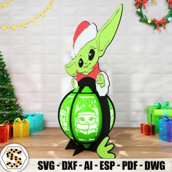 Christmas Baby Yoda 3D Paper Cut Lantern