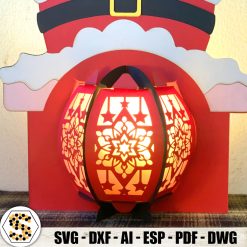 Funny Santa 3D Paper Cut Christmas Lantern