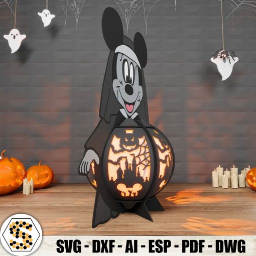 Mickey Mouse Nun 3D Paper Cut Halloween Paper Lantern