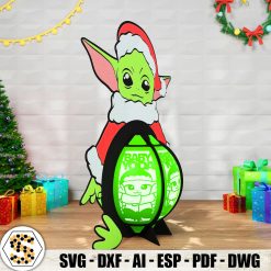 Santa Yoda 3D Paper Lanterns