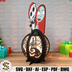 Jack Skellington and Sally 3D Paper Lantern