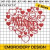 Happy Valentines Day Embroidery