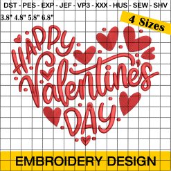 Happy Valentine’s Day, Valentines Day Embroidery Design