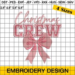 Pink Coquette Christmas Crew Embroidery Design