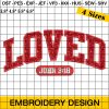 Loved John 3:16 Embroidery, So Very Loved Valentines Day Embroidery Design