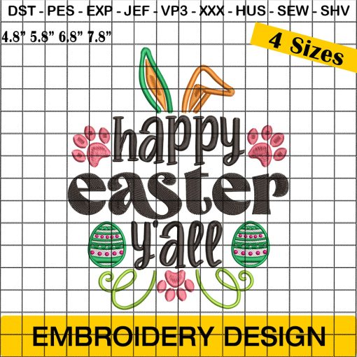 Happy Easter Embroidery Designs, Easter Egg Embroidery Design, Easter Embroidery Pattern