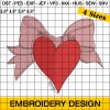 Heart And Bow Mini Embroidery, Happy Valentines Day Mini Embroidery Design