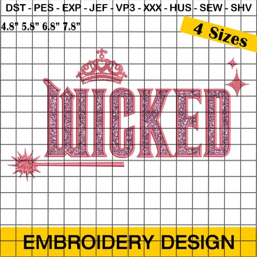 Wicked Queen Embroidery Design, Good Witch Embroidery Design