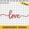 Love Embroidery Design, Valentine's Day Embroidery Design