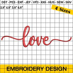 Love Embroidery Design, Valentine's Day Embroidery Design