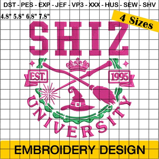 Shiz University Embroidery Design, Wicked Coquette ,Embroidery Design Shiz University Logo Embroidery Design