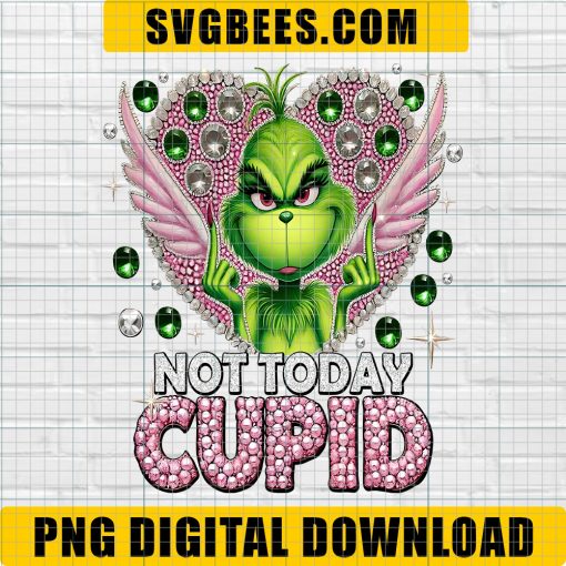 Not Today Cupid Png, Valentine’s Day Png, Cupid PNG, Rhinestone Valentines Png, Valentine Vibes Png