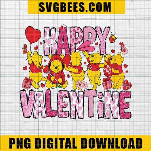 Happy Valentine’s Day The Pooh SVG, Winnie The Pooh SVG, Disney Valentines Day SVG