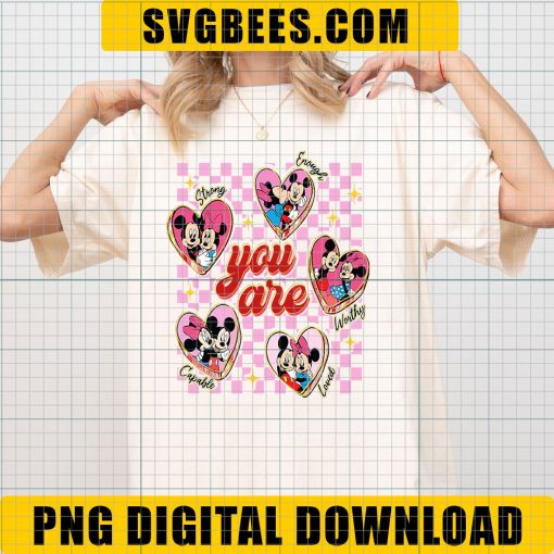 Mickey Mouse Love Heart Design, Mickey Minnie Mouse Couple Png, Happy Valentine's Day 2025 Png - Image 2