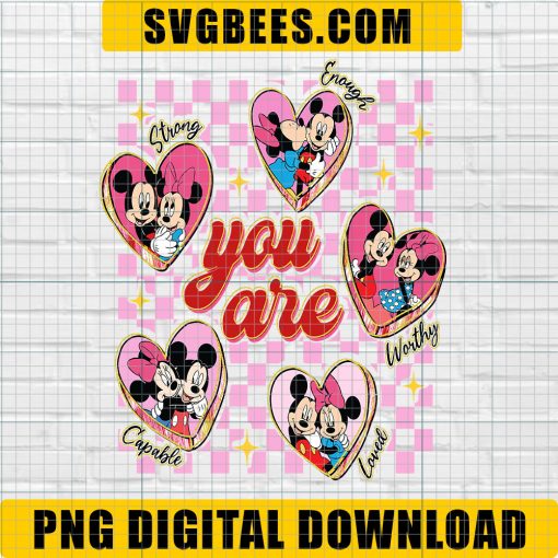 Mickey Mouse Love Heart Design, Mickey Minnie Mouse Couple Png, Happy Valentine's Day 2025 Png