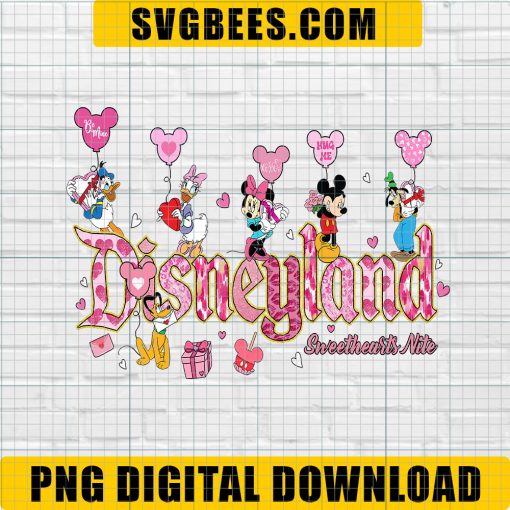 Disneyland Sweethearts Nite Ready to Press, Mickey And Friends Valentine PNG, Valentines Day Disney PNG