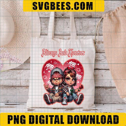 Horror Always And Forever Couple Chicano Png, Spanish Always and Forever Couple Png, Valentines Day Png - Image 3