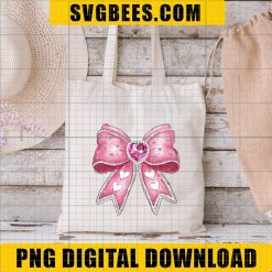 Pink bow with gems Png