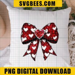 Red Glitter Valentine Coquette Bow PNG