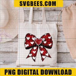 Red Glitter Valentine Coquette Bow PNG