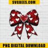 Red Glitter Valentine Coquette Bow PNG, Valentine Coquette Bow With Gems PNG, Happy Valentine's Day