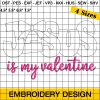 Jesus Is My Valentine Embroidery Designs, Jesus Valentine Embroidery Design, Christian Embroidery Pattern