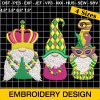 Mardi Gras, Embroidery, Mardi Gras Gnome Embroidery Designs, Holiday Embroidery Design