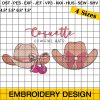 Coquette Hat Embroidery Design, Coquette Cowgirl Hats Embroidery Design