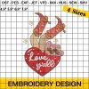 Cowgirl Love Y'All Valentines Day Embroidery Design, Cowgirl Heart Boots Embroidery Design