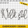 Wild Child Embroidery Design, Wildflower Embroidery Design