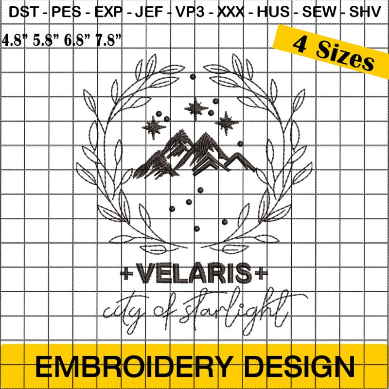 Velaris City Of Starlight Embroidery Design