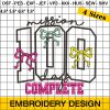 Mission 100 Days Complete Embroidery Design,100 Days of School Embroidery Design