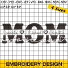 Mom Embroidery Designs, Retro Mother Embroidery Design, Mother Day Embroidery Pattern