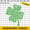 Lucky Clover Embroidery Design, Retro Shamrock Embroidery File Designs, St Patrick Embroidery Design