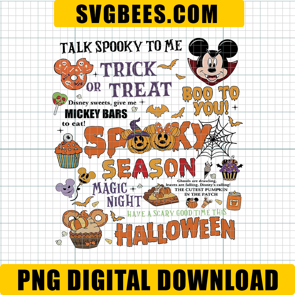 Disney Halloween Spooky Season PNG, Mickey Halloween PNG, Trick or Treat PNG, Boo to You PNG