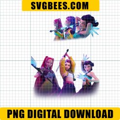 K-Pop Demon Hunters PNG, Anime Girl Warriors PNG, K-Pop Cyberpunk Character PNG