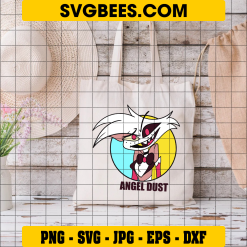 Angel Dust PNG, Editable Angel Dust Hazbin Hotel Head, Coloring Pages Svg, Instant Download on bag