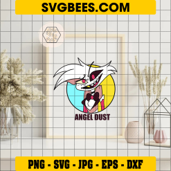 Angel Dust PNG, Editable Angel Dust Hazbin Hotel Head, Coloring Pages Svg, Instant Download on frame